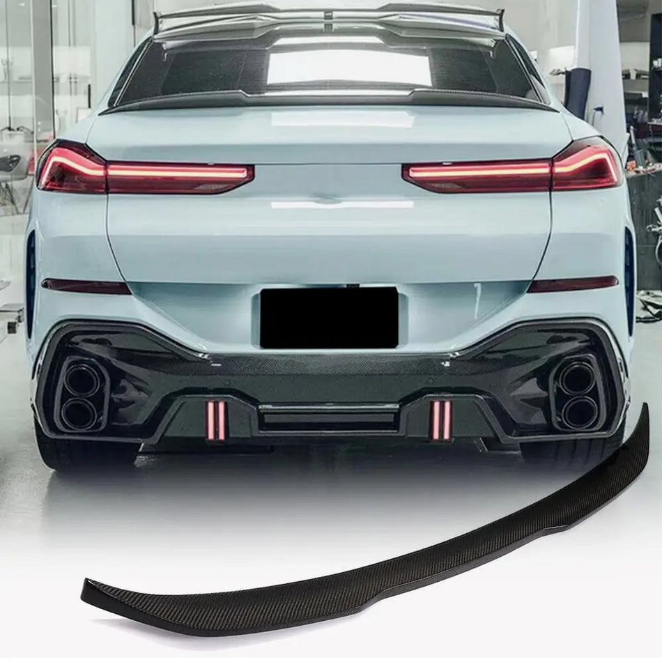 For BMW X6 G06 F96 X6M Carbon Fiber Rear Trunk Spoiler Boot Wing Lip