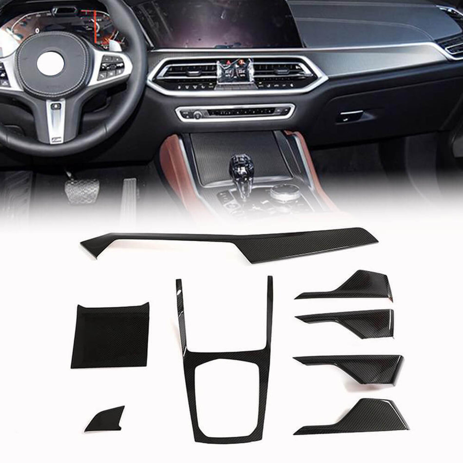 For BMW X6 G06 Sport Utility 4-Door 20-22 Dry Carbon Fiber Interior Decoration Center Console Gear Air Outlet Inner Door Instrument Cover Trim