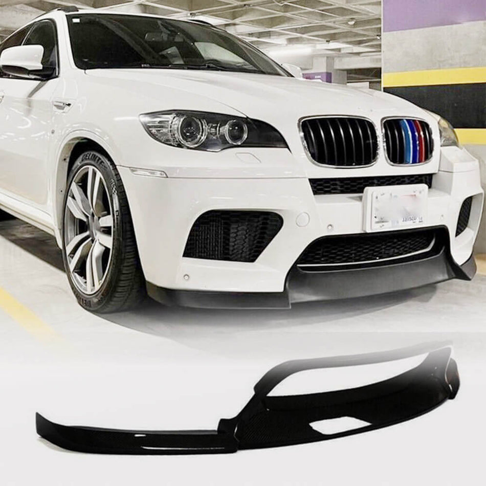 For BMW X6M E71 2009-2014 Glossy Black Front Bumper Lip Chin Spoiler Wide Body Kit