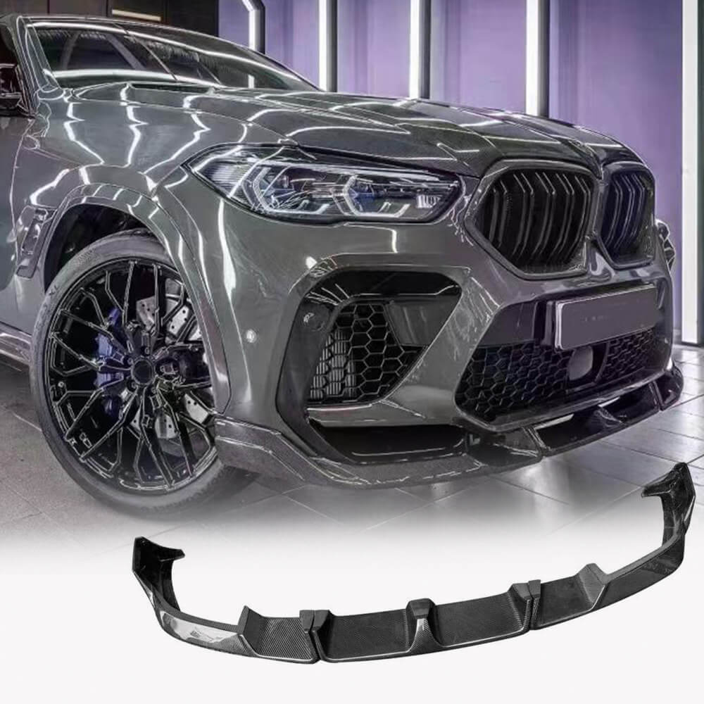 BMW X6M F96 2019-2023 Carbon Fiber Front Bumper Lip Splitters-Ahacarbon