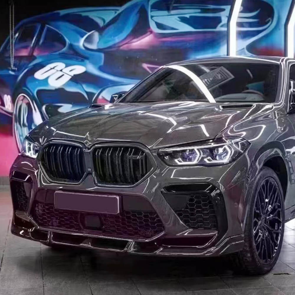 BMW X6M F96 2019-2023 Carbon Fiber Front Bumper Lip Splitters-Ahacarbon