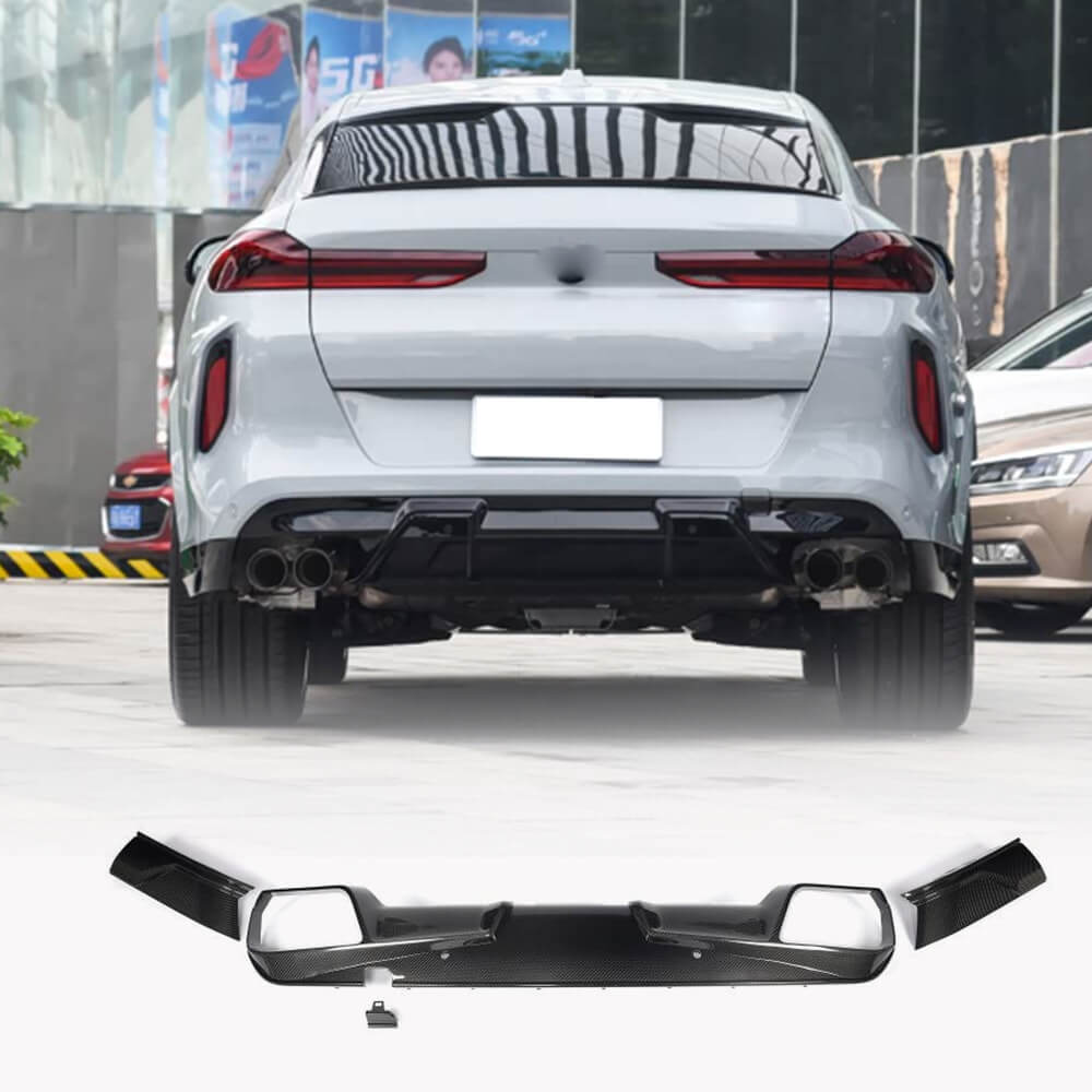 BMW X6M F96 Dry Carbon Fiber Rear Bumper Diffuser