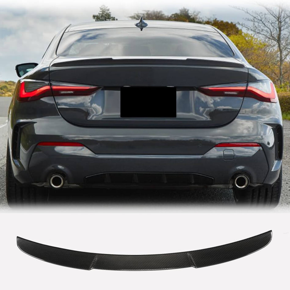 BMW 4 Series G22, G82 M4 Coupe 2021-2025 Rear Trunk Spoiler Carbon Fiber-Ahacarbon