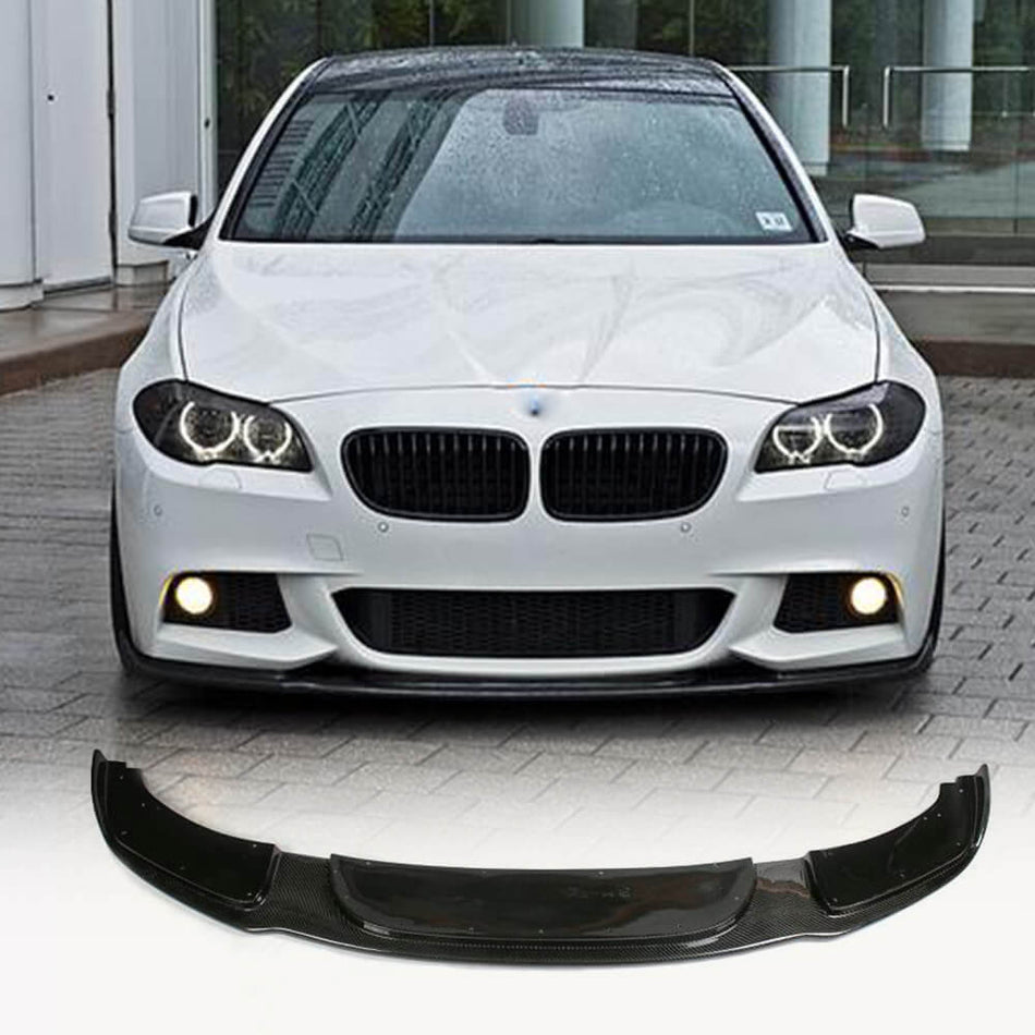 BMW 5 Series F10 M Sport Sedan 2012-2016 Front Bumper Lip Carbon Fiber/FRP-Ahacarbon
