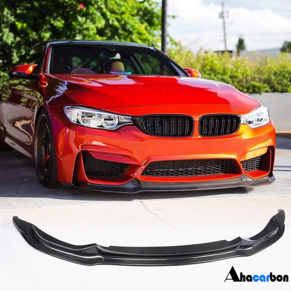 AHACARBON Bumpers For Automobiles BMW F80 M3 F82 F83 M4 2014-2020 Front Bumper Lip Carbon Fiber