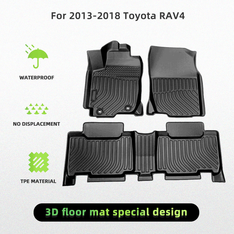 For Toyota RAV4 2013-2018 Car Floor Mats All-Weather TPE Rubber Floor Mats
