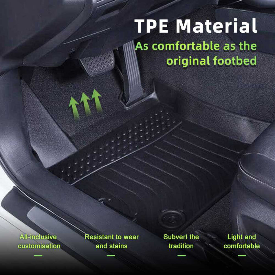 For Toyota Camry 2018-2023 Car Floor Mats TPE Rubber Black Mats