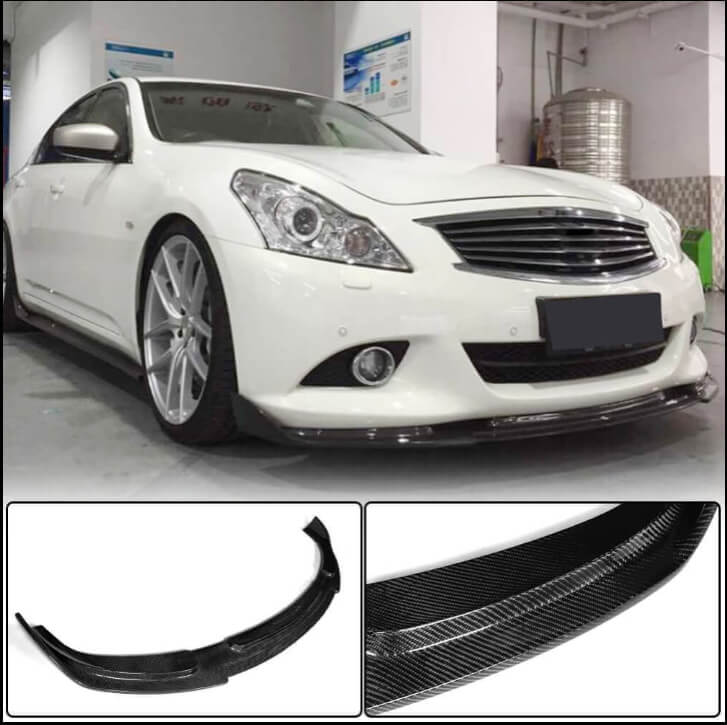 Infiniti G37 2020-2022 Front Bumper Lip Side Skirts Rear Diffuser Rear Trunk Spoiler Carbon Fiber