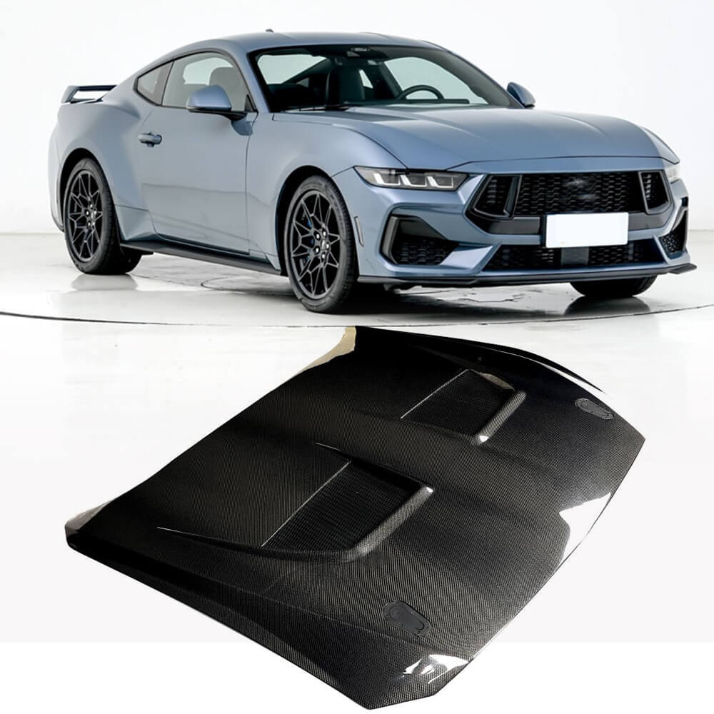 CarbonFiberEngineBonnetHoodCover
forFordMustang2024-www.ahacarbon.com
