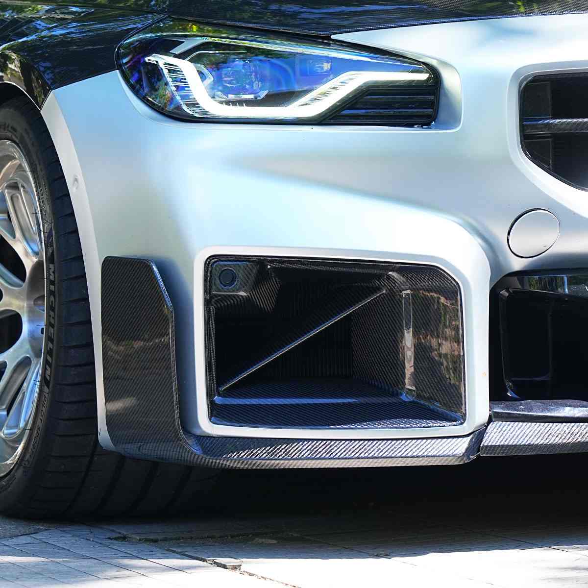 Carbon Fiber Front Bumper Splitter for BMW M2 G87 2023+ - www.ahacarbon.com