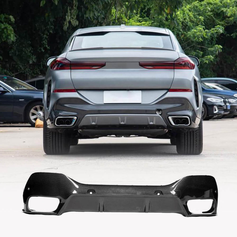 BMW G06 X6 LCI M-Sport 2023-2024 Rear Bumper Diffuser Carbon Fiber