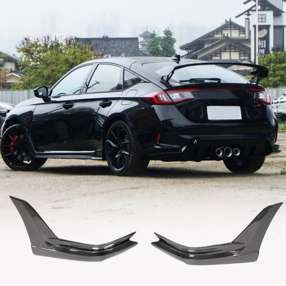 Honda Civic 11th Type R Hatchback 4-Door 2023 Rear Bumper Splitters Carbon Fiber