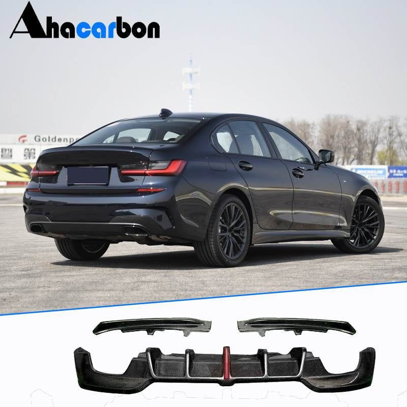 Carbon Fiber Rear Diffuser with LED for BMW 3 Series G20 G28 330i M Sport 19-22