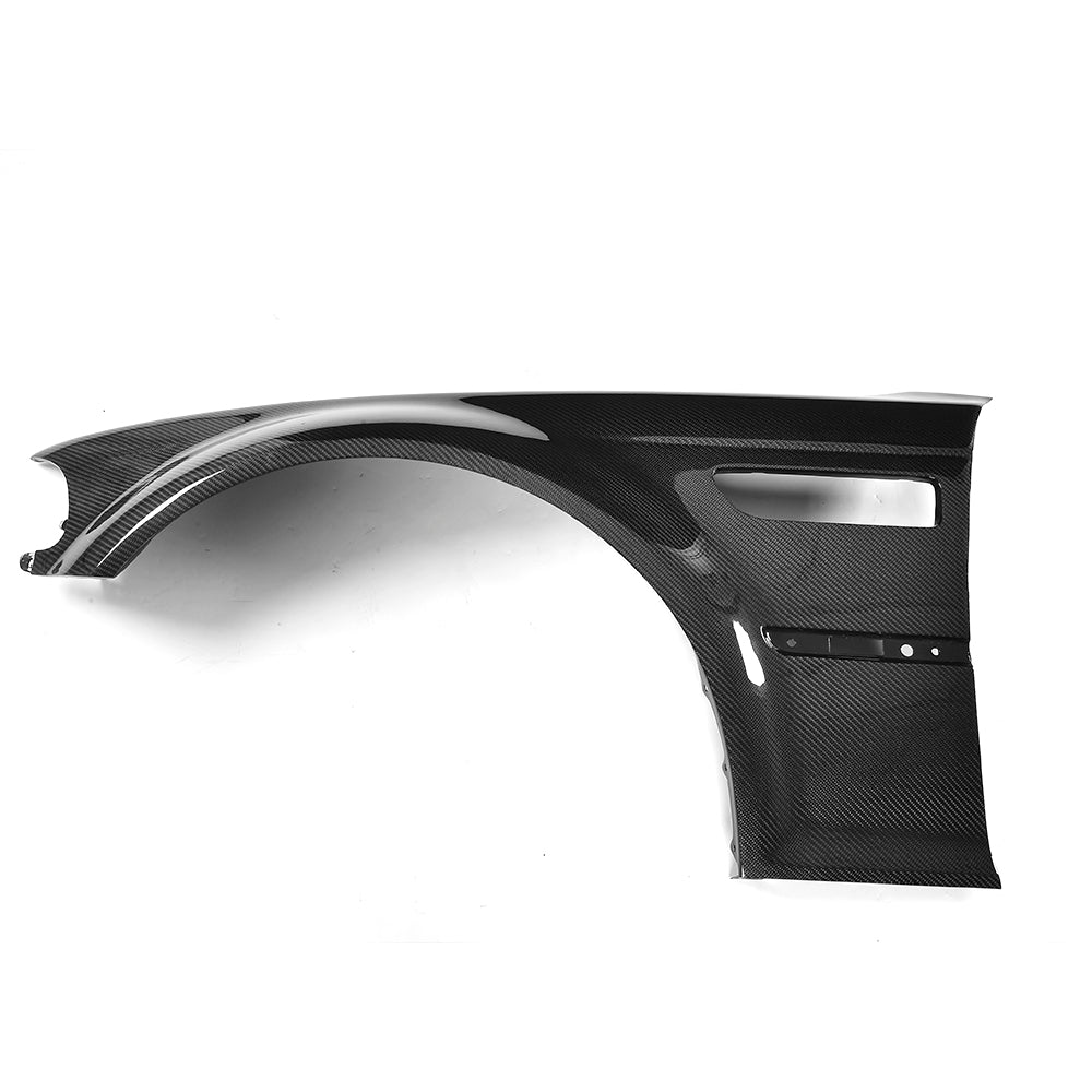 BMW E46 M3 carbon fiber front fender single side view