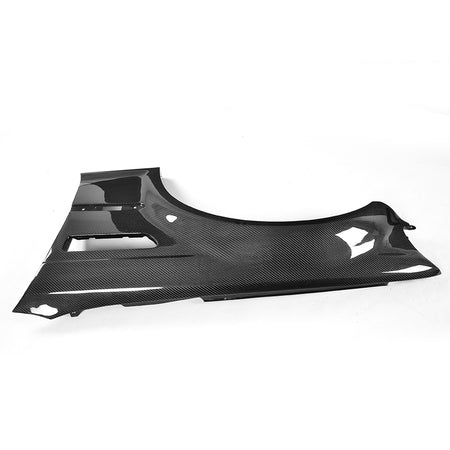 BMW E46 M3 3K carbon fiber front fender weave close up