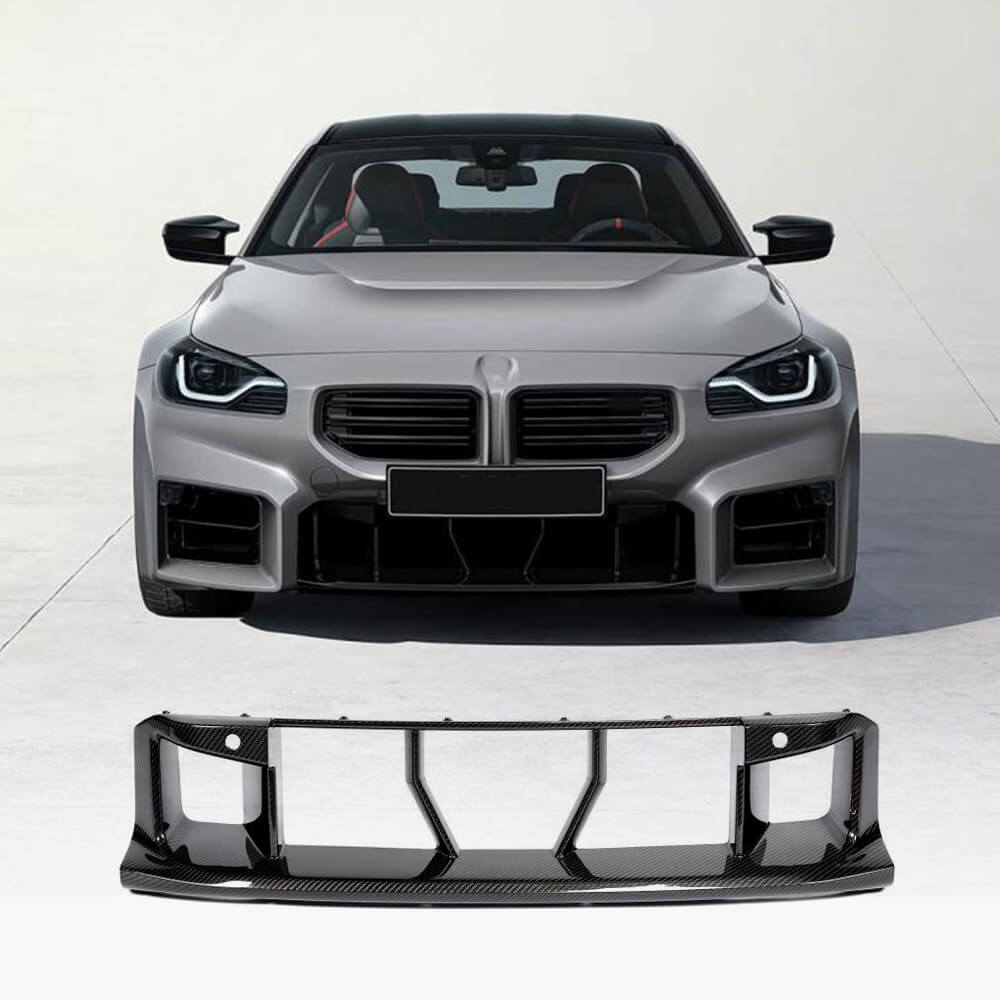 DryCarbonFiberFrontBumperCenterTrimforBMW2SeriesG87M2Coupe2023-2024-ahacarbon