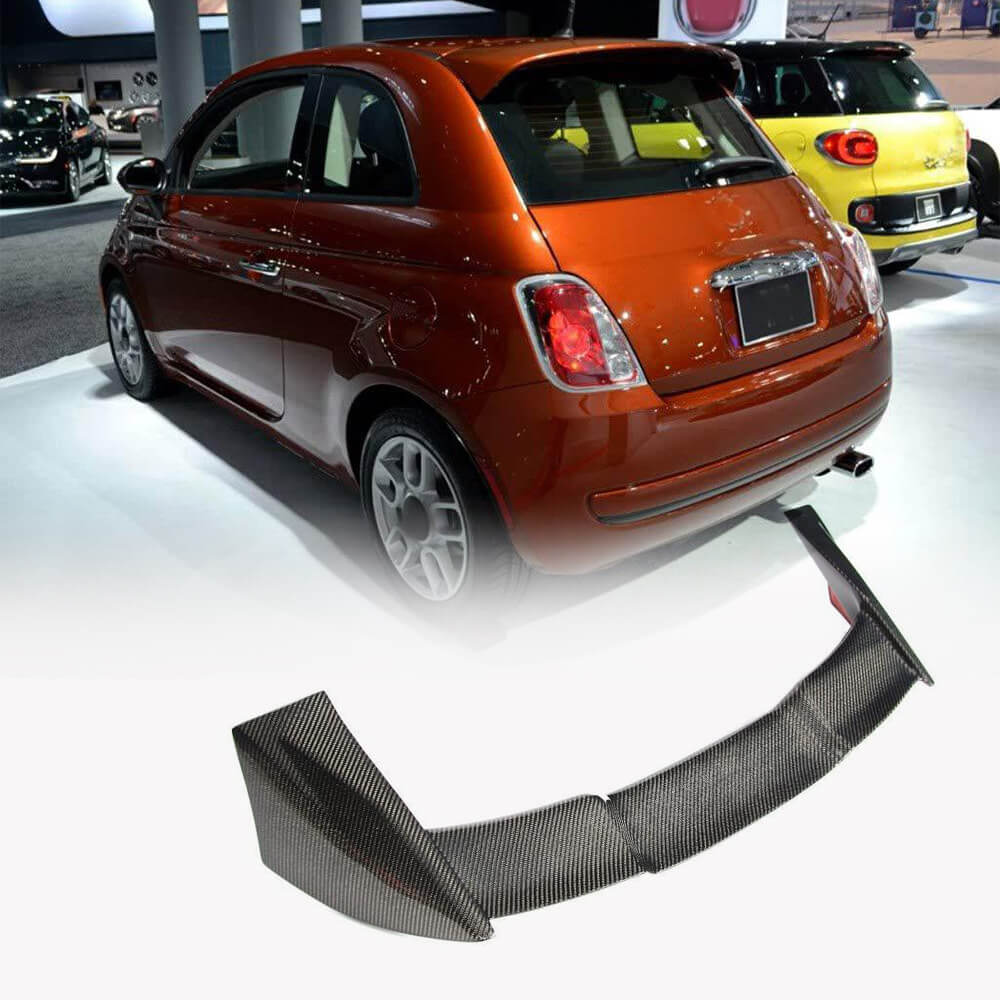 Fiat 500 Abarth 595 2010-2020 Real Carbon Fiber Rear Roof Spoiler-Ahacarbon