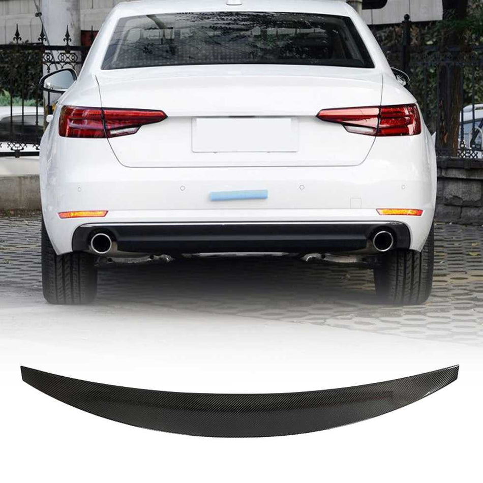 For Audi A4 S4 B9 17-23 Carbon Fiber Trunk Spoiler Wing Lip Car Spoiler