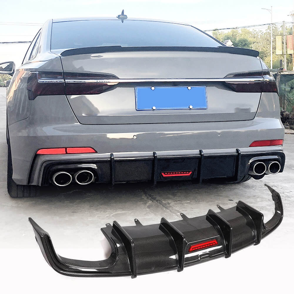 Audi S6 A6 C7 Sline Carbon Fiber Rear Bumper Diffuser | Exterior Mods