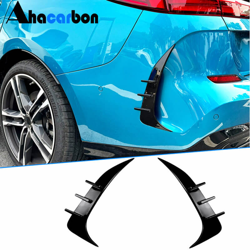 For BMW 2 Series F44 2020-2023 216i 218i 220i 228i M Sport M235i Gloss Black ABS Rear Bumper Splitters Canards Rear Air Vent Garnishes Fins