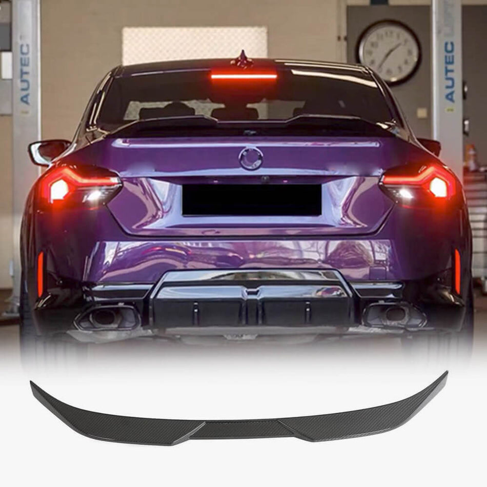 For BMW 2 Series G42 Coupe 22-23 Carbon Fiber Rear Trunk Spoiler Boot Wing Lip | 218i 220i 230i M240i