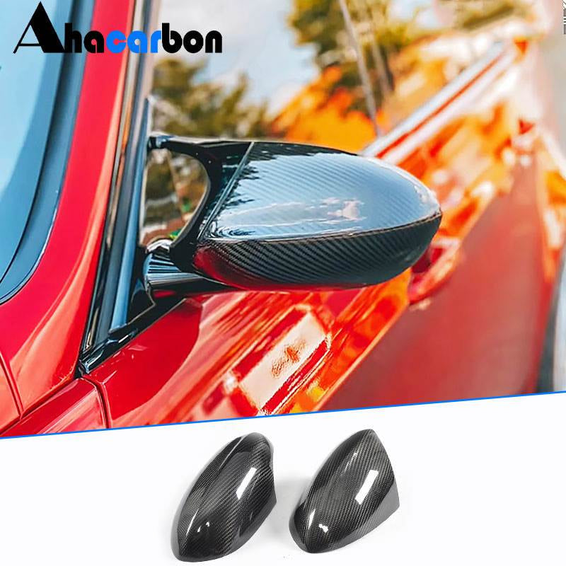For BMW 3 Series E90 E92 E93 M3 Carbon Fiber Add-on Side Mirror Cover Caps Pair