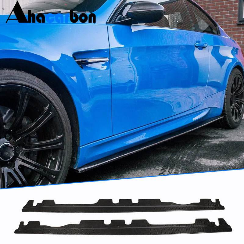 For BMW 3 Series E92 E93 M3 Carbon Fiber Side Skirts Door Rocker Panels Extension Lip