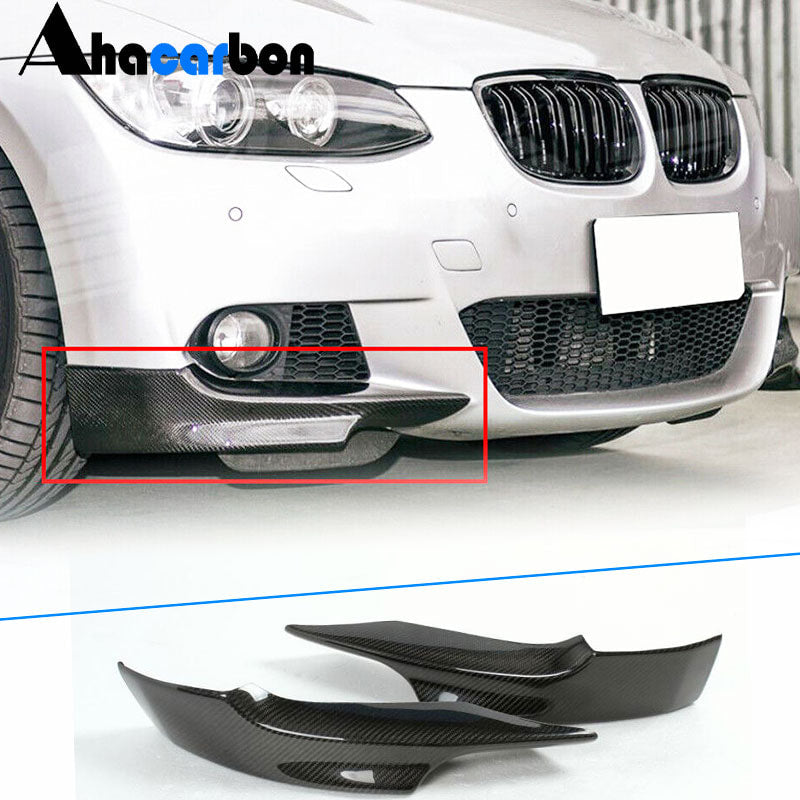 For BMW 3 Series E92 E93 M Sport Pre-LCI Carbon Fiber Front Bumper Splitter Canard Cupwing Winglet Flaps
