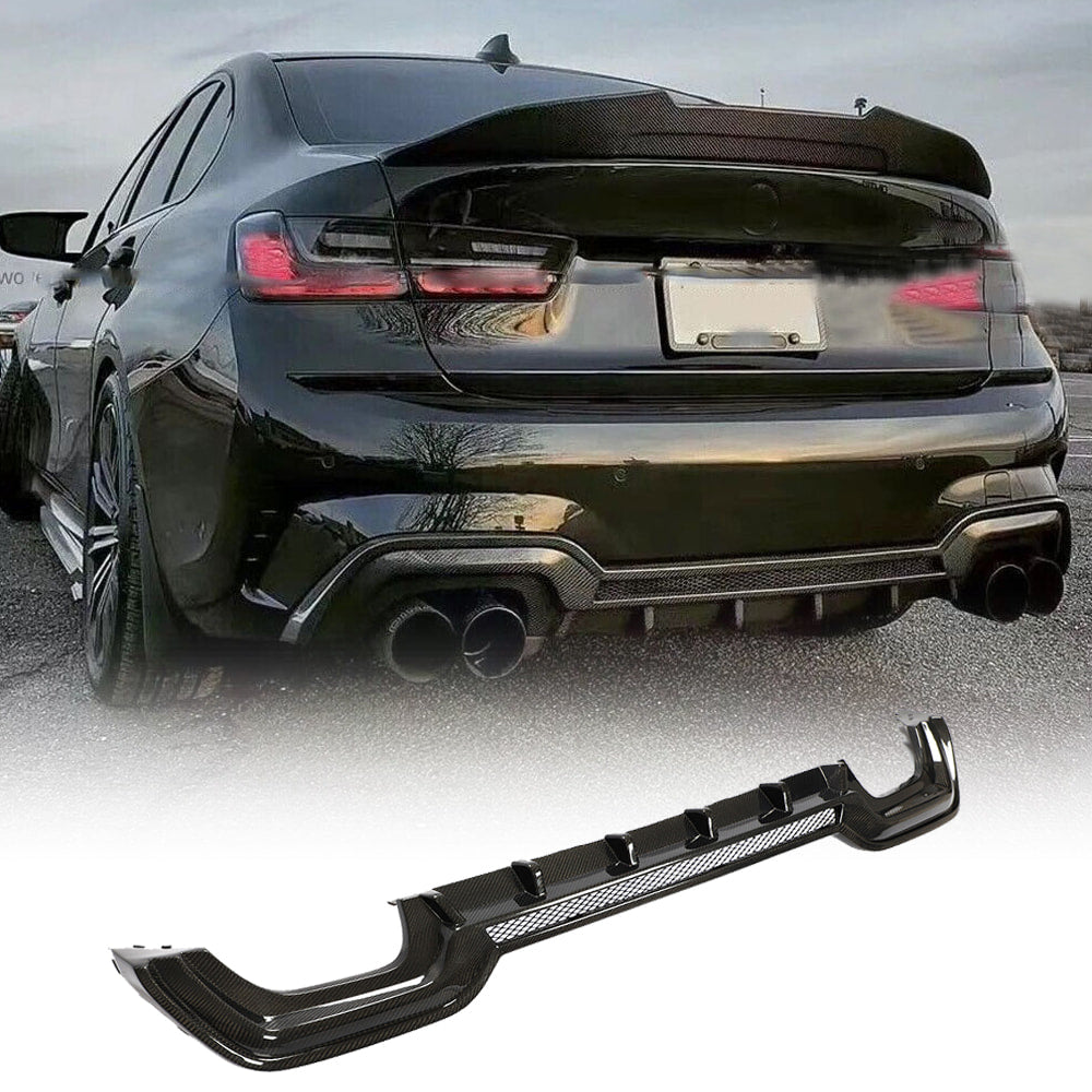 BMW G20 320i 330i Carbon Fiber Rear Bumper Diffuser Lip | Exterior Mods ...