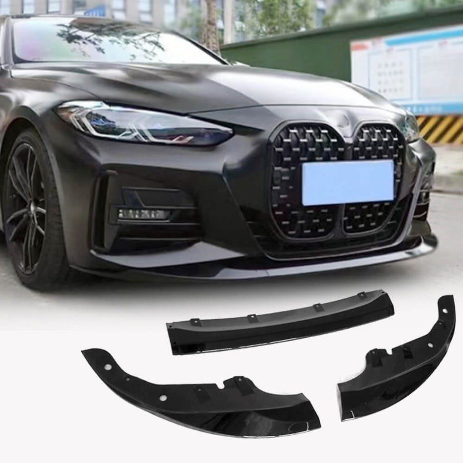 For BMW 4 Series G22 G23 420i 430i M Sport M440i Glossy Black Front Bumper Lip Splitter Chin Spoiler Splitters