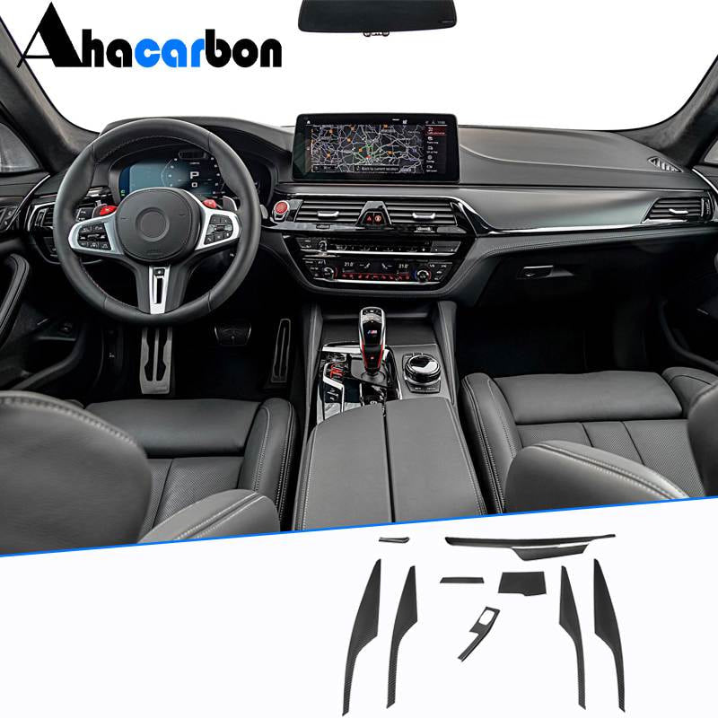 For BMW 5 Series F90 M5 2018-2023 Prepreg Dry Carbon Fiber Interior Trim Sets Add-on Style