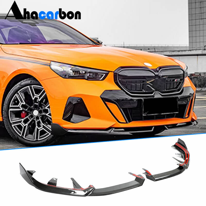 For BMW 5 Series I5 G60 M Sport 2024+ Dry Carbon Fiber Front Bumper Lip Chin Spoiler Body Kit