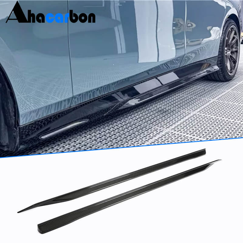 For BMW 5 Series I5 G60 M Sport 2024+ Dry Carbon Fiber Side Skirts Door Rocker Panels Extension Lip