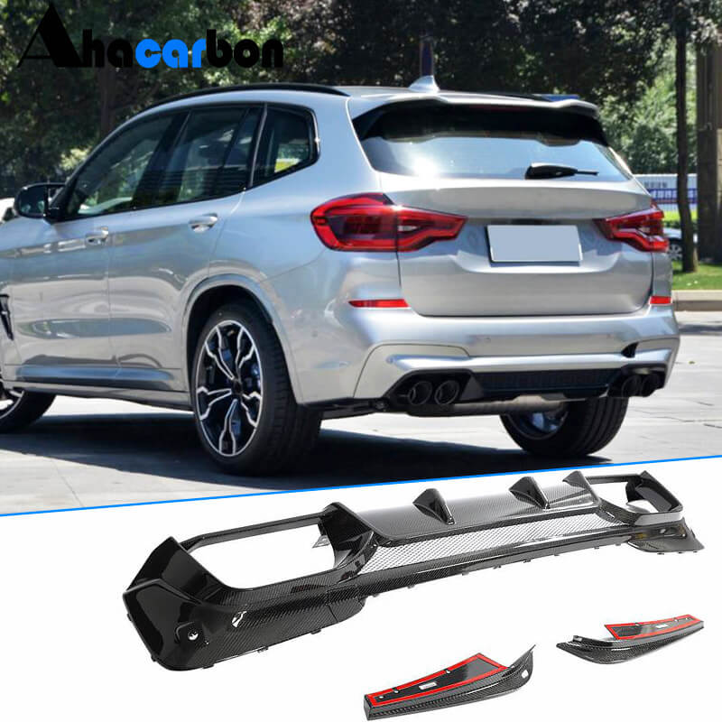 For BMW F97 X3 M 2019-2021 Carbon Fiber Rear Bumper Diffuser Lip Splitter Bumper Protector Factory Outlet