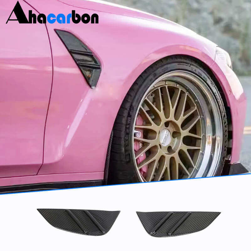 For BMW G80 M3 G82 G83 M4 2021-2023 Dry Carbon Fiber Side Marker Air Fender Vent Aero Flicks Trim  Factory Outlet