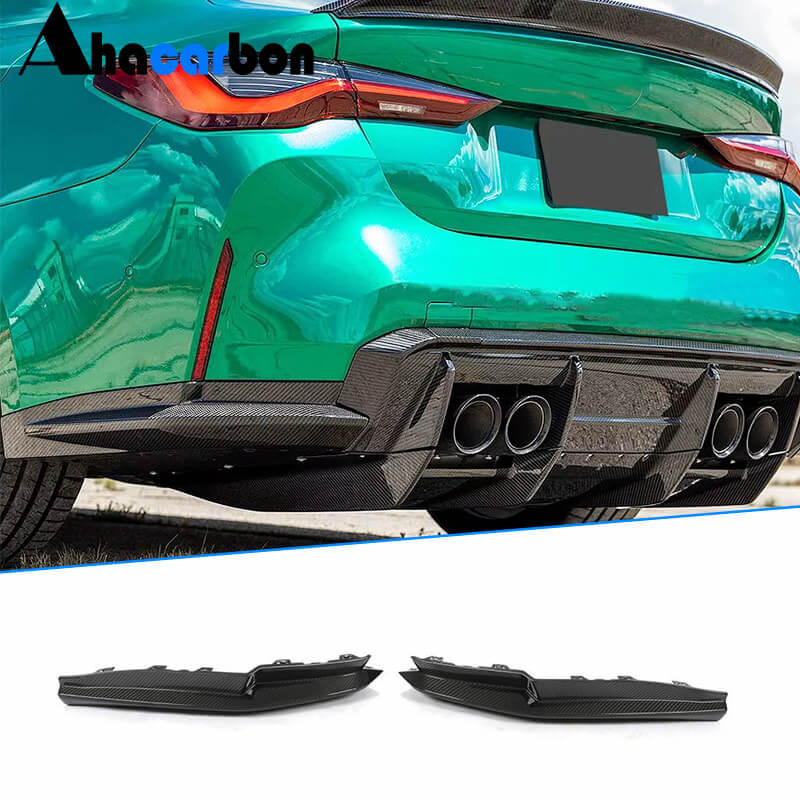 For BMW G82 G83 M4 Dry Carbon Fiber Rear Bumper Side Fender Vents Diffuser Splitters