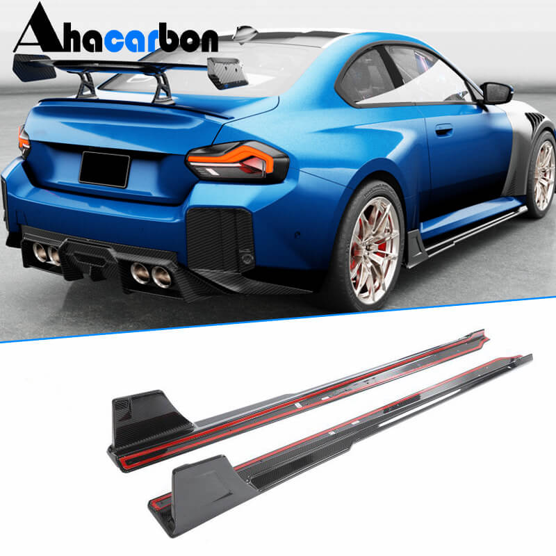 For BMW G87 M2 Base Coupe 2 Door 2023-2024 Dry Carbon Fiber Side Skirts Door Rocker Panels Extension Lip Factory Outlet