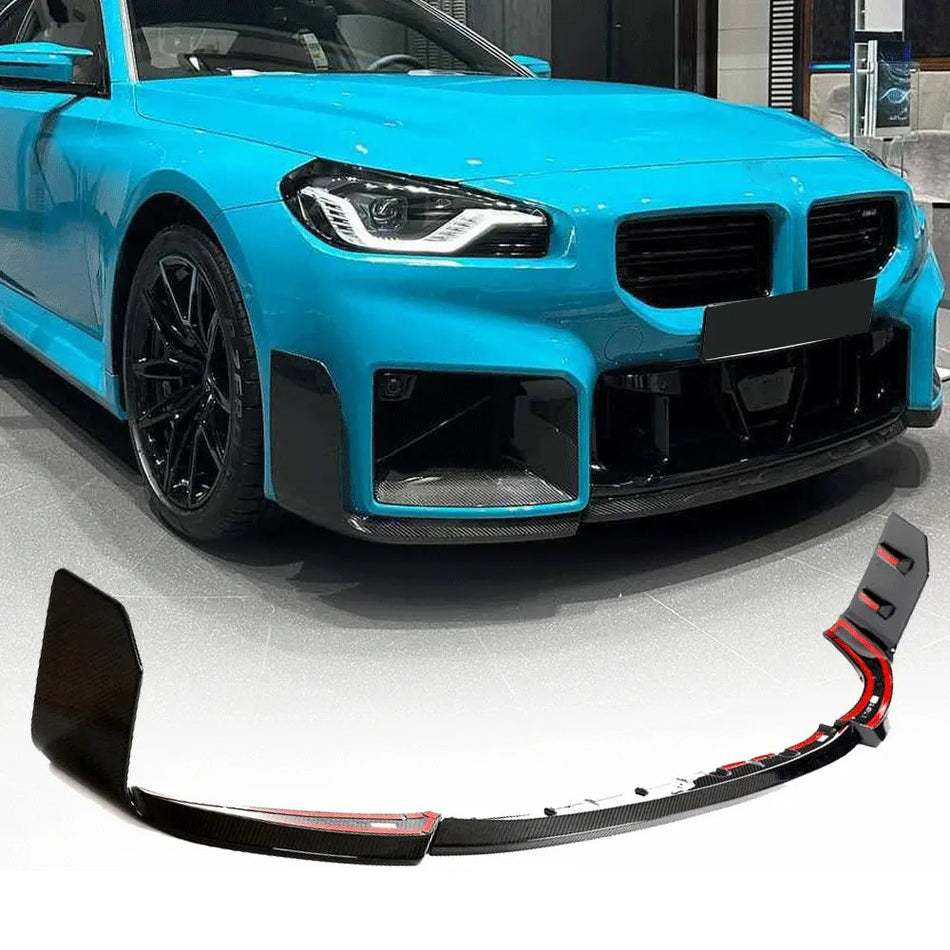 For BMW 2 Series G87 M2 Coupe 2-Door Carbon Fiber Front Bumper Lip Spoiler Wide Body Kit
