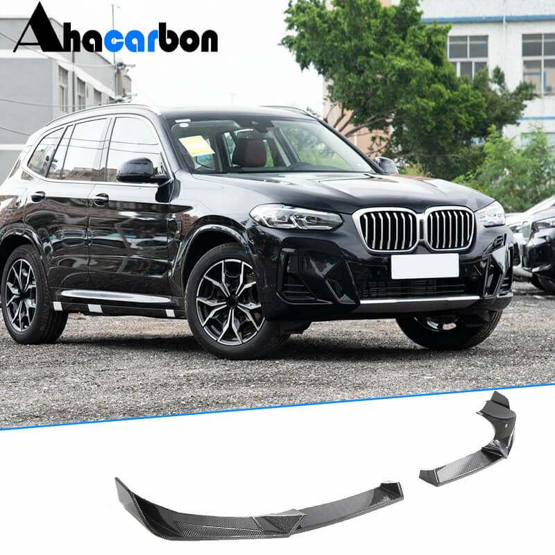 For BMW X3 G01 IX3 X4 G02 2022-2024 Carbon Fiber Front Bumper Lip Spoiler Splitter Wide Body Kit