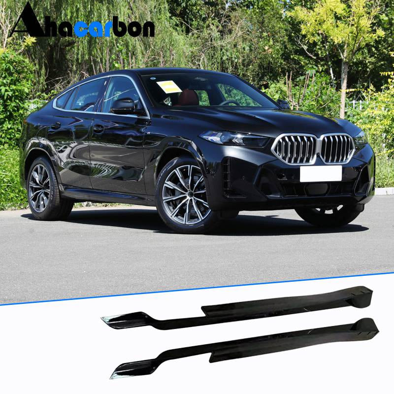 For BMW X6 G06 2023 2024 Side Skirts ABS Glossy Black