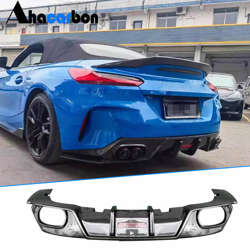 For BMW Z4 G29 M40i sDrive30i Convertible 2-Door 2019-2024 Carbon Fiber Rear Bumper Diffuser Cover Lower Lip Spoiler Valance Protector Body Kits