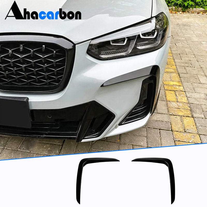 For Bmw X3 G01 X4 G02 Lci 21-23 Front Bumper Lip Splitter Fog Lamp Grille Trim Cover Air Vent ABS