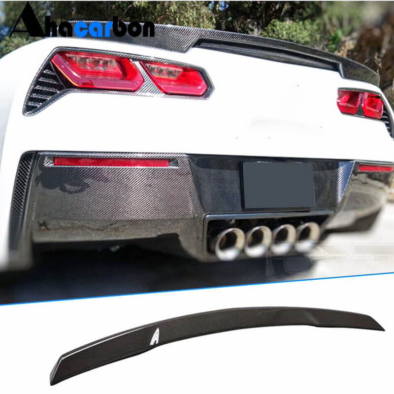 For Chevrolet Corvette C7 2014-2019 Carbon Fiber Rear Trunk Spoiler Rear Boot Wing Lip