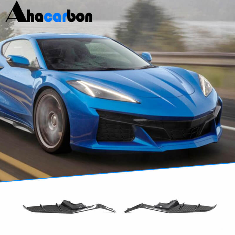 For Chevrolet Corvette C8 Z06 Carbon Fiber Front Canard Splitters Air Intake Vents Bumper Aero Flicks Trim Factory Outlet