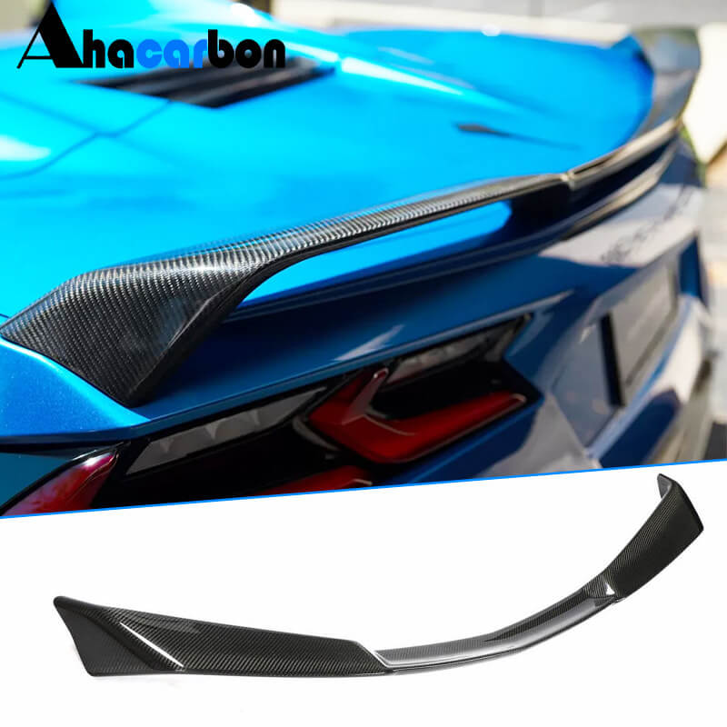 For Chevrolet Corvette Stingray C8 2-Door 20-24 Carbon Fiber Rear Trunk Spoiler Boot Wing Lip