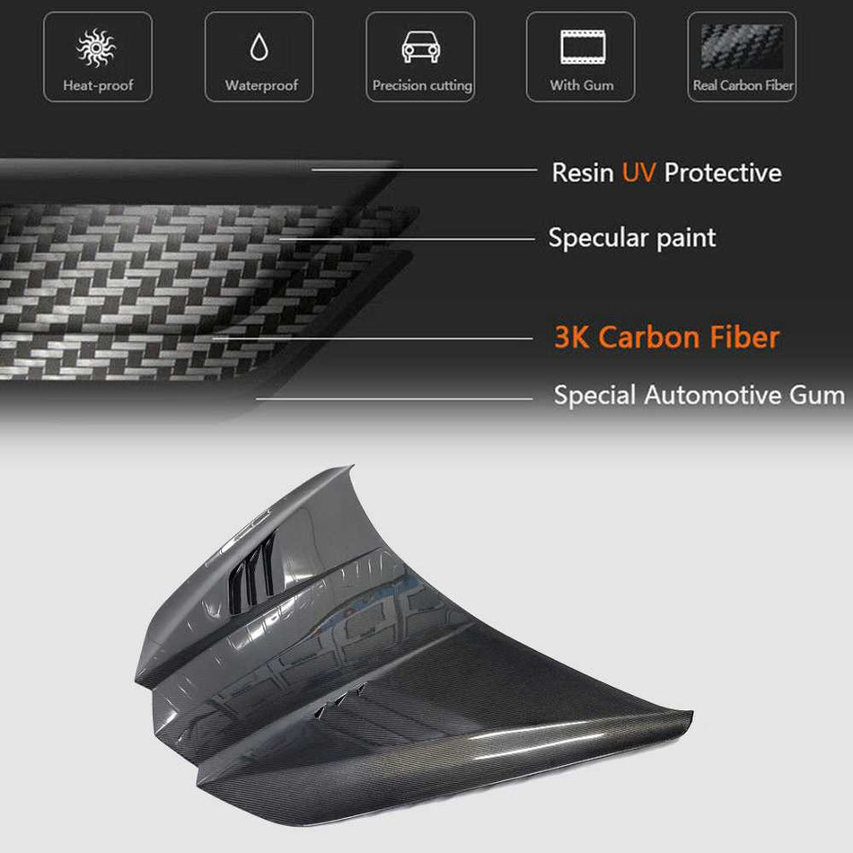 For Chevrolet Corvette Z06 22-23 Carbon Fiber Engine Bonnet Hood Cover Exterior Accessories