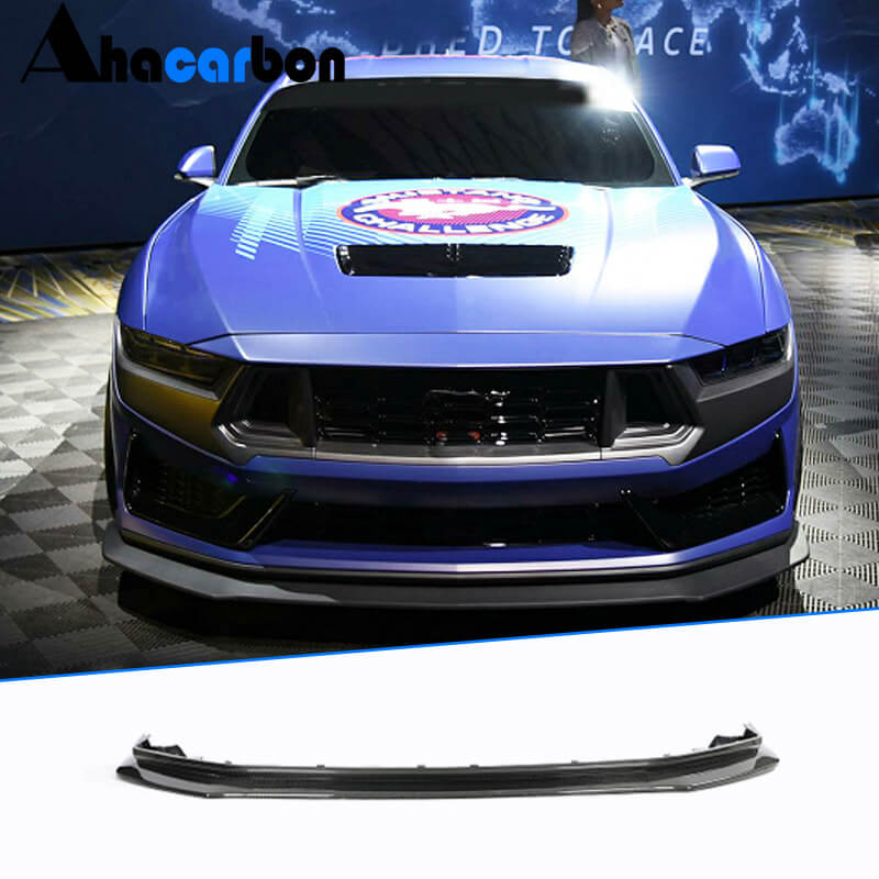 For Ford Mustang Dark Horse 2024UP Carbon Fiber Front Bumper Lip Chin Spoiler Wide Body Kit