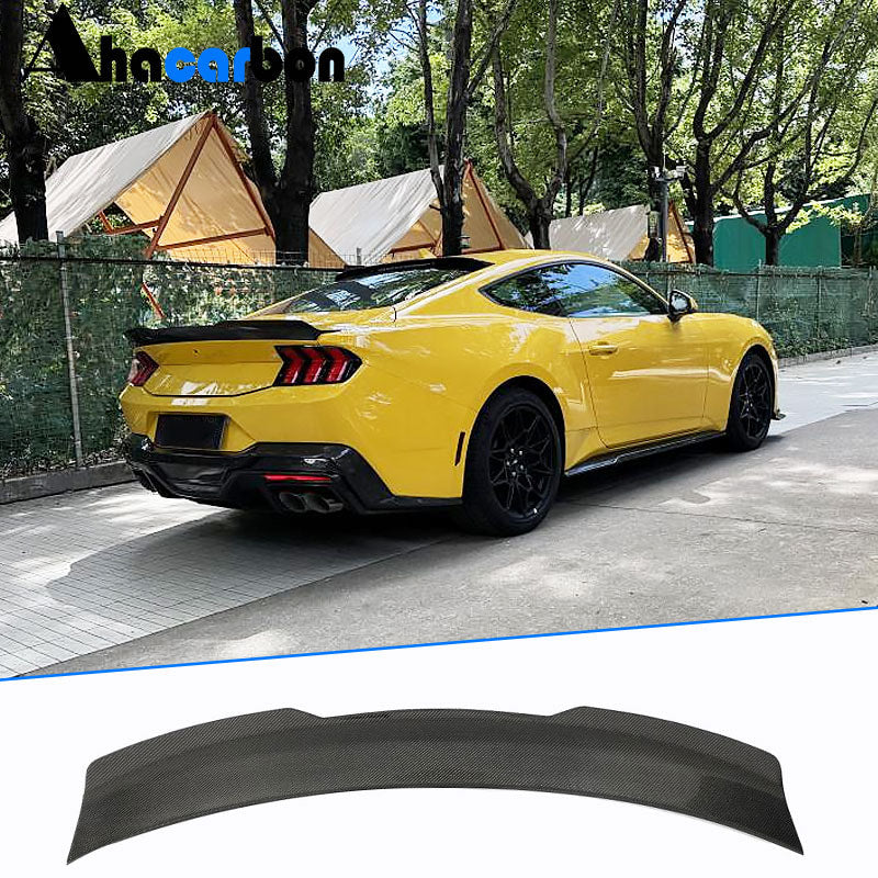 For Ford Mustang Dark Horse Coupe 2-Door 2024 Rear Trunk Spoiler Carbon Fiber-Ahacarbon