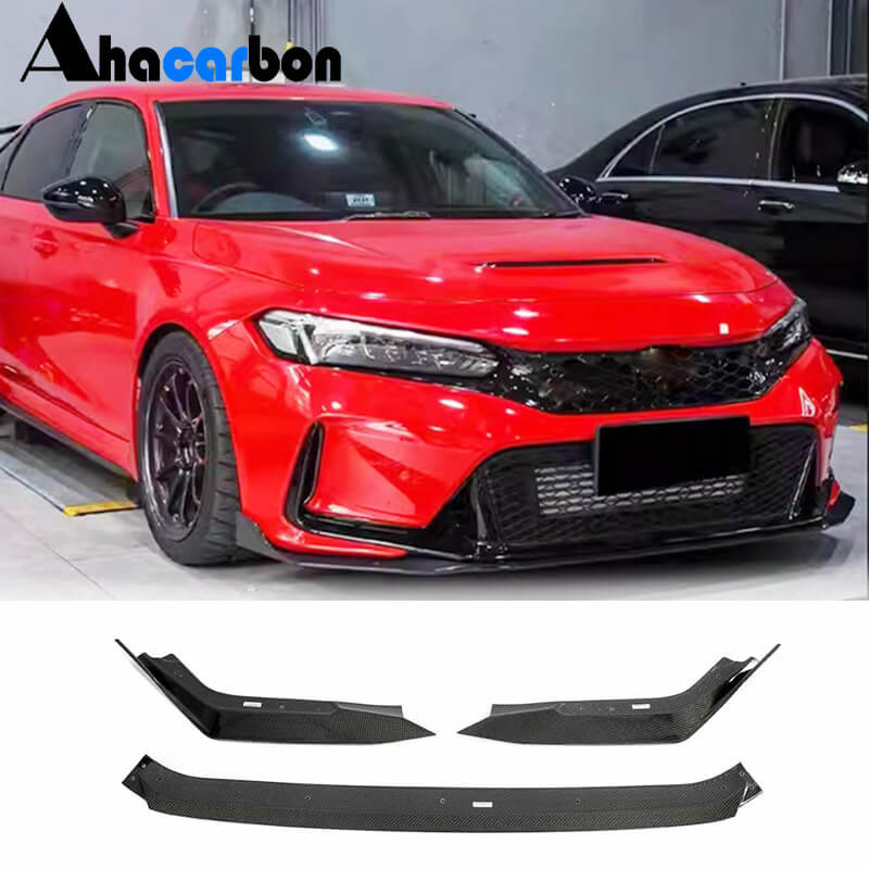 Honda Civic TYPE R Hatchback 4-Door 2023+ Front Bumper Lip Carbon Fiber-Ahacarbon