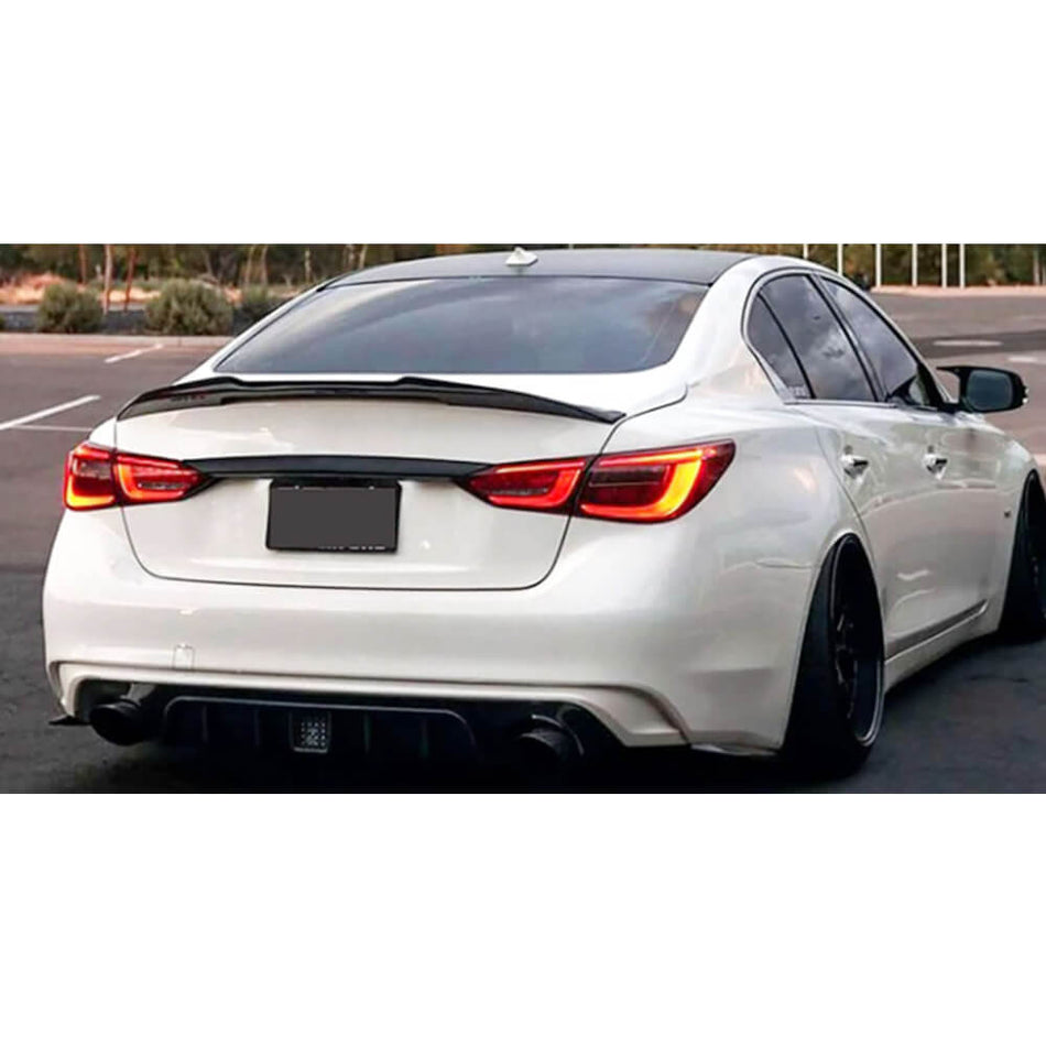 For Infiniti Q50 Q50S Sedan 2014-2023 Golssy Black Rear Trunk Spoiler Boot Wing Lip Car Spoiler